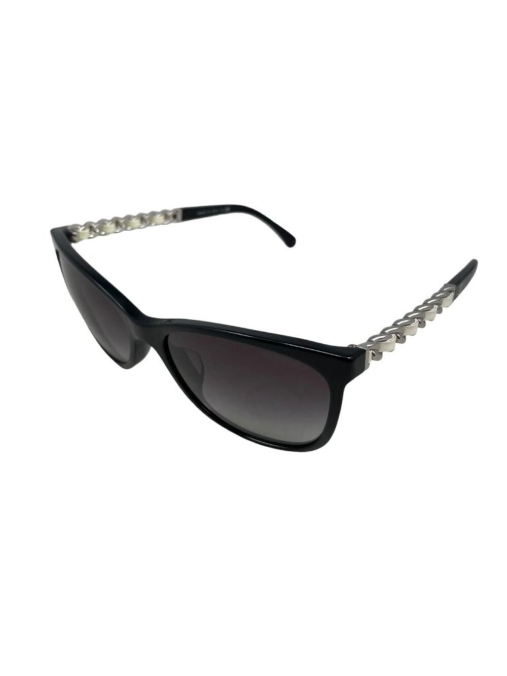 Chanel Sunglasses Chain Motif CC Logo Black White Silver Eyewear